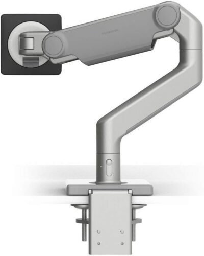 51BM5JP2B2L. AC SL1152 Humanscale M8.1 Adjustable Monitor Arm with Two Piece Clamp Mount and Base – Silver M81CMSBTB