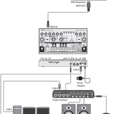Behringer TD-3-AM Analog Bass Line Synthesizer with VCO, VCF, 16-Step Sequencer, Distortion Effects and 16-Voice Poly Chain