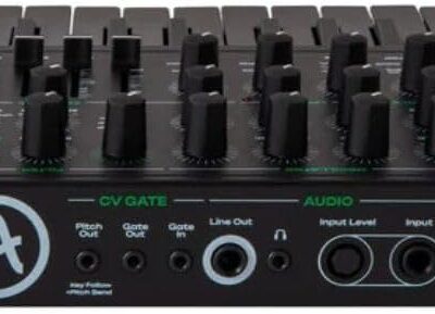 Arturia Micro Brute UFO Bundle with Polsen HPC-A30 Closed-Back Studio Monitor Headphones, Kellards MID-P10T Pro MIDI to MIDI Cable 10 Feet