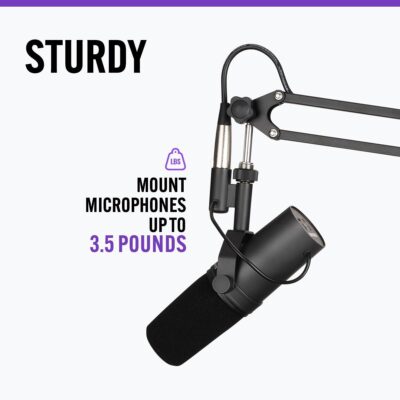 On-Stage MBS5000 Broadcast Mic Boom Arm – Experience Unparalleled Control and Versatility, Professional Boom Arm, Perfect for Podcasting, Broadcasting, and High-Fidelity Voice-Over Recordings