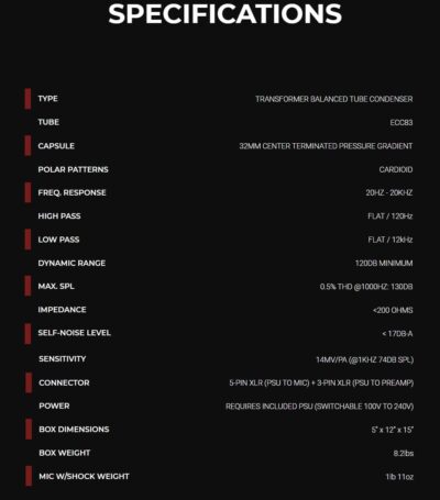 Lauten Audio LA-320 V2 Large-Diaphragm Tube Condenser Microphone