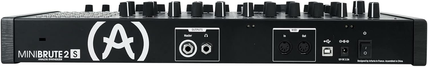 Arturia Minibrute 2S NOIR USB MIDI Analog Sequencer Synthesizer Bundle: Step-Based Modular Synth with 48-Point CV Patchbay, AIR-BENCH Adjustable Keyboard Chair, 2-items