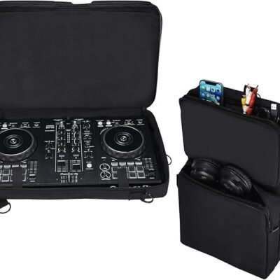 Carrying Case for Pioneer DDJ 400/DDJ FLX4/DDJ 200/DDJ SB3 SB2/DDJ-202/Inpulse 300/Native Instruments Traktor Kontrol S2 Mk3 DJ Controller, Soft Travel Storage Bag with Bag Strap