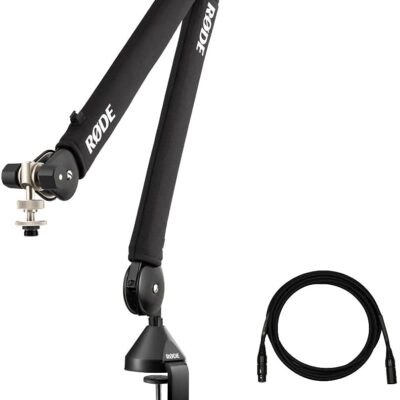 51K8XJ09QRL. AC SL1100 Rode PSA1+ Pro Studio Boom Arm for Podcasting and Streaming with Professional Grade XLR Cable and StreamEye Polishing Cloth