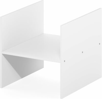 Furinno Cubicle Cube Insert, H-Shelf Cube Organizer, 2-Tier Shelf Accessory, Fits into Furinno Triple Thick Cubes, IKEA Kallax, for Organizers and Storage, White