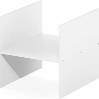 Furinno Cubicle Cube Insert, H-Shelf Cube Organizer, 2-Tier Shelf Accessory, Fits into Furinno Triple Thick Cubes, IKEA Kallax, for Organizers and Storage, White