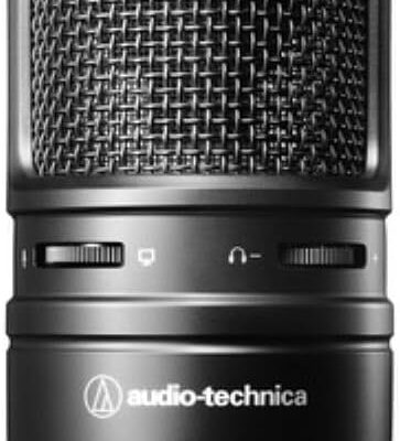 Audio-Technica AT2020USB-X Cardioid Condenser USB Microphone Bundled with Microphone Arm + Headphones + Wind Screen Pop Filter + Cleaning Cloth (5 Items)
