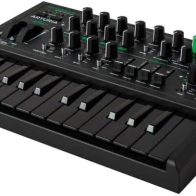 Arturia Micro Brute UFO Bundle with Polsen HPC-A30 Closed-Back Studio Monitor Headphones, Kellards MID-P10T Pro MIDI to MIDI Cable 10 Feet