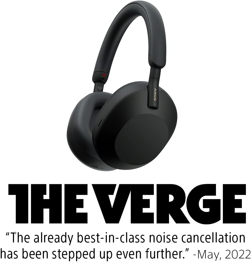 Sony WH-1000XM5 Premium Noise Canceling Headphones, Auto NC Optimizer, 30-Hour Battery, Alexa Voice Control, Black