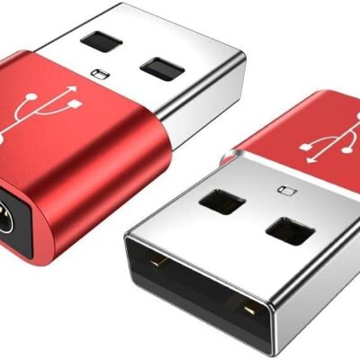 BoxWave Adapter Compatible with Keith McMillen Instruments QuNeo MPE – USB-A to C PortChanger (5-Pack), Type-C OTG Convert Charging Data Adapter – Metallic Silver