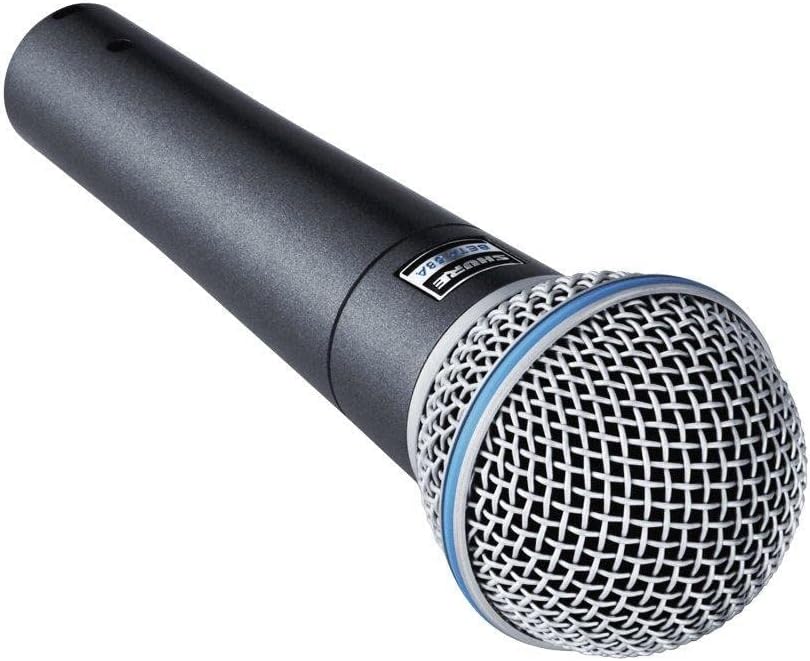Shure BETA 58A Vocal Microphone – Single Element Supercardioid Dynamic Mic for Stage and Studio with A25D Adjustable Stand Adapter, 5/8 to 3/8 (Euro) Thread Adapter & Storage Bag, Brushed Nickel