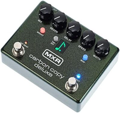 MXR M292 Carbon Copy Deluxe Analog Delay Pedal Bundle w/4 Cables, 9V Power Supply, and Dunlop Polishing Cloth
