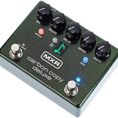 MXR M292 Carbon Copy Deluxe Analog Delay Pedal Bundle w/4 Cables, 9V Power Supply, and Dunlop Polishing Cloth