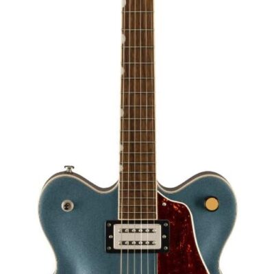 Gretsch G2622 Streamliner Electric Guitar (Gunmetal) – Double-Cut Body Design with BroadTron Pickups – 6-String Right-Handed Instrument – Hollow Body Bundle with Plywood Case (Black) (2 Items)