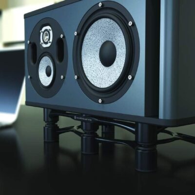 51TeviGMDTL. AC SL1109 IsoAcoustics Aperta Series Isolation Speaker Stands with Tilt Adjustment: Aperta300 (11.8 x 7.9) Black (Single)