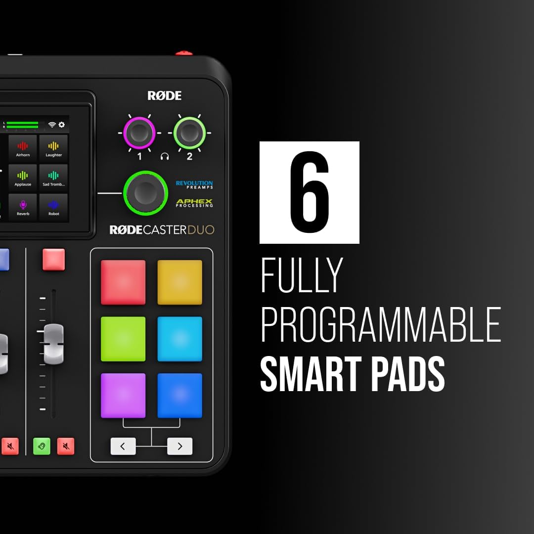 RØDE RØDECaster Duo Compact All-in-One Audio Production Solution for Podcasting, Streaming, Music Production and Content Creation (Black)