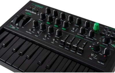 Arturia Micro Brute UFO Bundle with Polsen HPC-A30 Closed-Back Studio Monitor Headphones, Kellards MID-P10T Pro MIDI to MIDI Cable 10 Feet