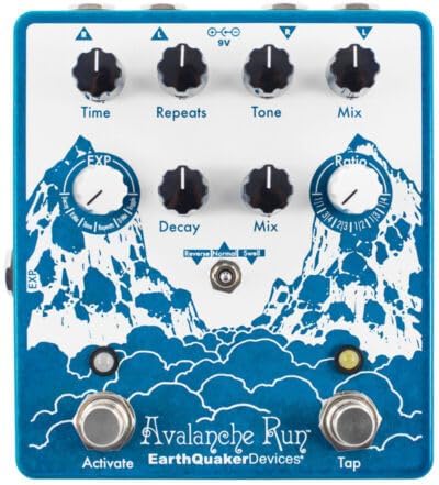 EarthQuaker Devices Avalanche Run V2 Stereo Reverb & Delay with Tap Tempo Guitar Effects Pedal