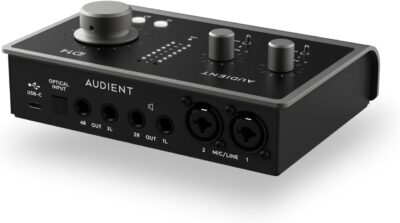 Audient Audio Interface iD14 MKII, 2 Class-A Microphone Preamps (High Performance USB Audio Interface, USB-C Connector, Monitor Mix and Monitor Panning Function, 2 Headphone Outputs), Black