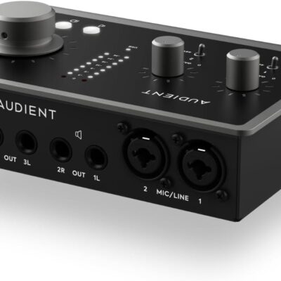 Audient Audio Interface iD14 MKII, 2 Class-A Microphone Preamps (High Performance USB Audio Interface, USB-C Connector, Monitor Mix and Monitor Panning Function, 2 Headphone Outputs), Black