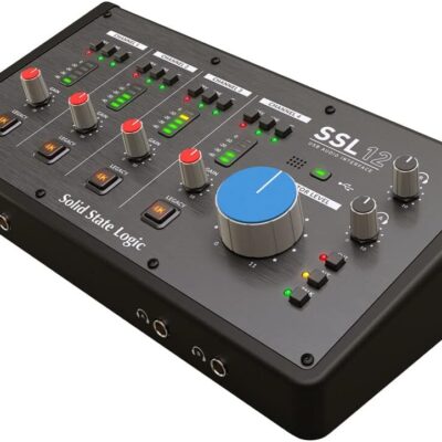 Solid State Logic SSL 12 12-In and 8-Out USB Audio Interface with Studio-Quality Audio for Professional Recording and Mixing