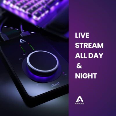 Apogee Duet 3-2 Channel USB Audio Interface for Recording Mics, Guitars, Keyboards on MAC and PC – Great for Recording, Streaming, and Podcasting, Runs Apogee DSP Plugin