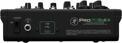 51Y9xXxNuxL. AC SL1200 Mackie ProFX6v3+ 6-Channel Professional Analog Mixer with USB, Onyx Mic Preamps, GigFX Effects Engine, and Bluetooth