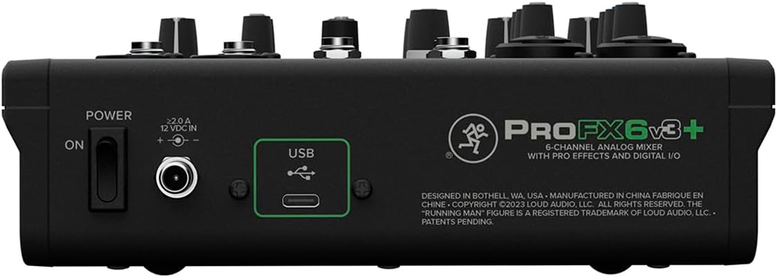 Mackie ProFX6v3+ 6-Channel Professional Analog Mixer with USB, Onyx Mic Preamps, GigFX Effects Engine, and Bluetooth