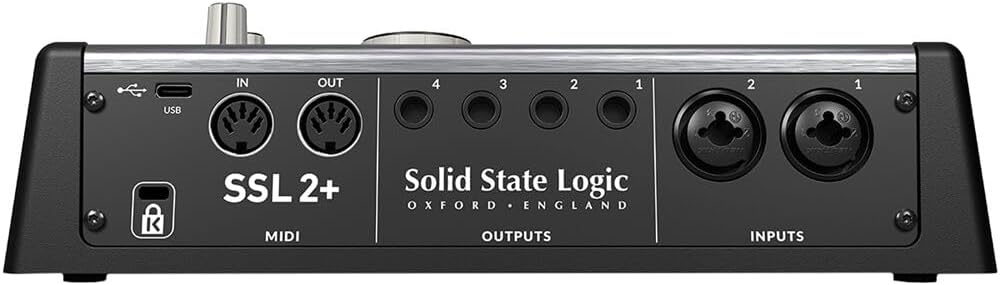 Solid State Logic SSL 2+ MKII – 2×4 USB Audio Interface Bundle with Slate Digital VMS ML-1A Large-diaphragm Condenser Modeling Microphone