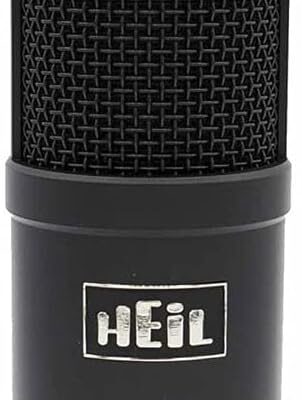 HEiL sound PR40 Large Diameter Dynamic Cardioid Studio Microphone, Black Bundle with Heil Sound PRSMB Shockmount, Two-Section Broadcast Arm, and XLR Cable