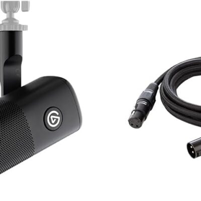 Elgato Wave DX with Cable – Dynamic XLR Microphone with 10ft/3m XLR Cable, Speech optimised for Podcasting, Streaming, Broadcasting, No Signal Booster Required, Works with Any Interface, PC/Mac