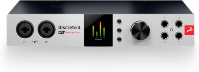 Antelope Audio Discrete 4 Pro Synergy Core Desktop 14×20 Audio Interface – Thunderbolt 3 & USB 2.0 4 Channel Microphone Preamp Recording, Streaming Studio Audio Interface w/Onboard Real-Time Effects