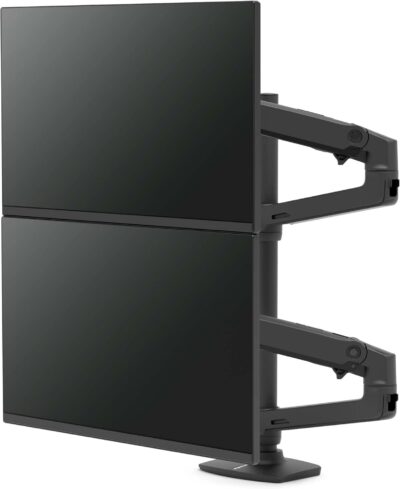 Ergotron – LX Vertical Stacking Dual Monitor Arm, VESA Desk Mount – for 2 Monitors Up to 40 Inches, 7 to 22 lbs Each – Tall Pole, Matte Black