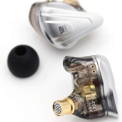 Linsoul KZ ZSX 5BA+1DD 6 Driver Hybrid in-Ear HiFi Earphones with Zinc Alloy Faceplate, Recessed 2 Pin Detachable Cable for Audiophile Musician (Without Mic, Black)