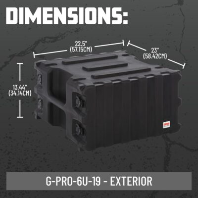 51hxzN3NlL. AC SL1080 Gator Cases Pro Series 6U Rack Case with Standard 19 Depth, Roto Molded Made in USA (G-PRO-6U-19)