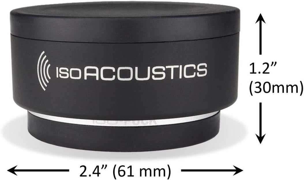 IsoAcoustics Iso-Puck Series Acoustic Isolators (Iso-Puck, 20 lbs max/Unit, 2-Pack)