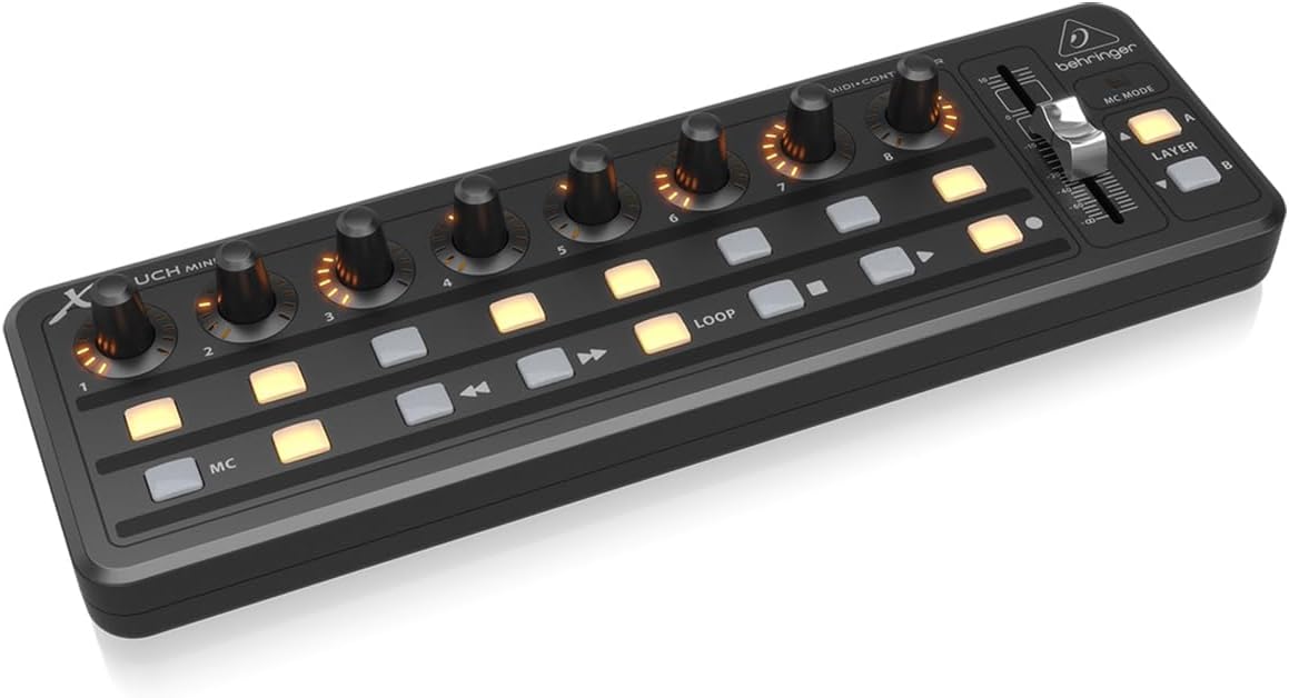 Behringer X-Touch Mini Ultra-Compact Universal USB Controller with TAPH100 Studio Monitor Headphones