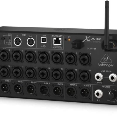 Behringer X AIR XR18 18-Channel, 12-Bus Digital Mixer for iPad/Android Tablets with 16 Programmable Midas Preamps, Integrated Wifi Module and Multi-Channel USB Audio Interface