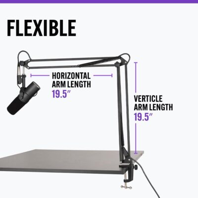 On-Stage MBS5000 Broadcast Mic Boom Arm – Experience Unparalleled Control and Versatility, Professional Boom Arm, Perfect for Podcasting, Broadcasting, and High-Fidelity Voice-Over Recordings