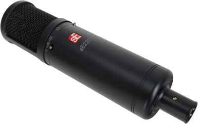 sE Electronics sE2200 Bundle: Cardioid Condenser Recording Microphone w/Shockmount, Pop Filter, 20 Hz-20 kHz, 48V Phantom, ROCKSHIELD 3 Mic Isolation Shield w/Sound Dampening Foam, 2-items