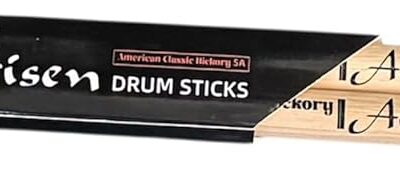 Aisen Drum Sticks 5A American Hickory 3 Pairs for drummers, fits all genres of music