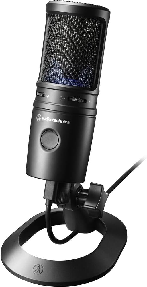 Audio-Technica AT2020USB-X Cardioid Condenser USB Microphone with Microphone Arm + Wind Screen Pop Filter + Cleaning Cloth (4 Items)