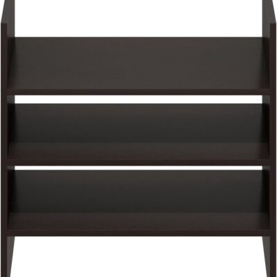51ovddVa11L. AC SL1500 Furinno Cubicle Cube Insert, 3-Shelf Cube Organizer, Fits into Furinno Extra Thick Cubes, for Organizers and Storage, Black Dark Oak (Does not fit IKEA Kallax Shelving)