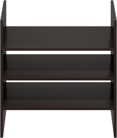 51ovddVa11L. AC SL1500 Furinno Cubicle Cube Insert, 3-Shelf Cube Organizer, Fits into Furinno Extra Thick Cubes, for Organizers and Storage, Black Dark Oak (Does not fit IKEA Kallax Shelving)