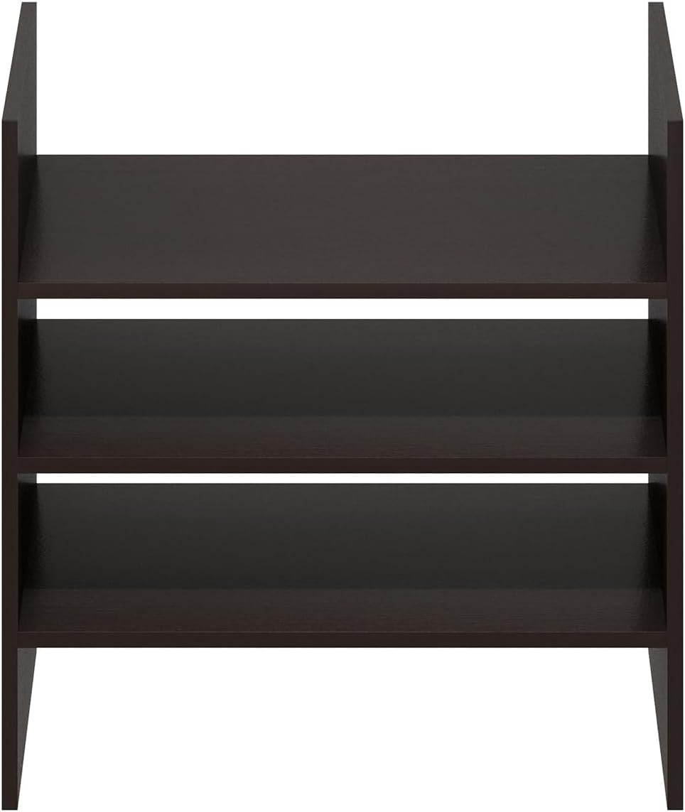 Furinno Cubicle Cube Insert, 3-Shelf Cube Organizer, Fits into Furinno Extra Thick Cubes, for Organizers and Storage, Black Dark Oak (Does not fit IKEA Kallax Shelving)