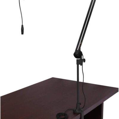 HEiL sound PR40 Large Diameter Dynamic Cardioid Studio Microphone, Black Bundle with Heil Sound PRSMB Shockmount, Two-Section Broadcast Arm, and XLR Cable