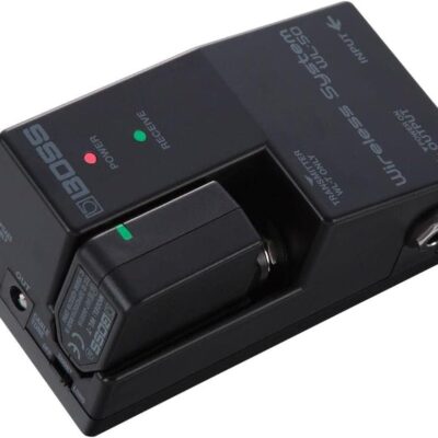 Boss WL-50 Guitar Wireless System Bundle with 10ft Pig Hog Black Woven Instrument Cable and Instrument Polishing Cloth – Compact Wireless Solution for Guitarists