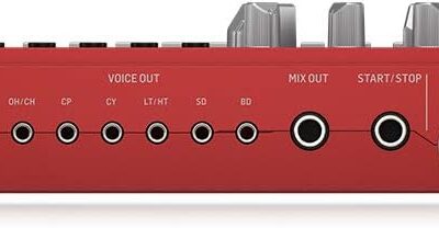 Behringer RHYTHM DESIGNER RD-6-RD Analog Drum Machine with 8 Drum Sounds, 64 Step Sequencer and Distortion Effects