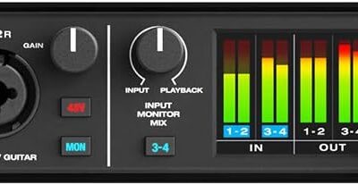 Motu M4 4×4 USB Audio Interface with MXL 770 Cardioid Microphone (Black), HPC-A30 Studio Monitor Headphones & XLR Cable Bundle