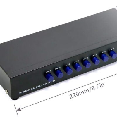 Panlong 8-Way AV Switch RCA Switcher 8 in 1 Out Composite Video L/R Audio Selector Box for DVD STB Game Consoles